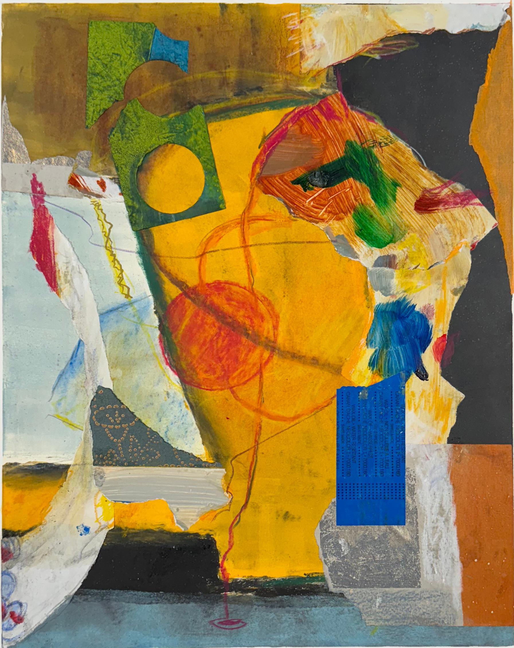 Unique monotype with collage. signed and numbered on the front, titled on verso.

Artist Robert Roach lives and works in Santa Fe, New Mexico.  His one-of-a-kind, abstract monoprints are inspired by the landscape, climate and light of the American