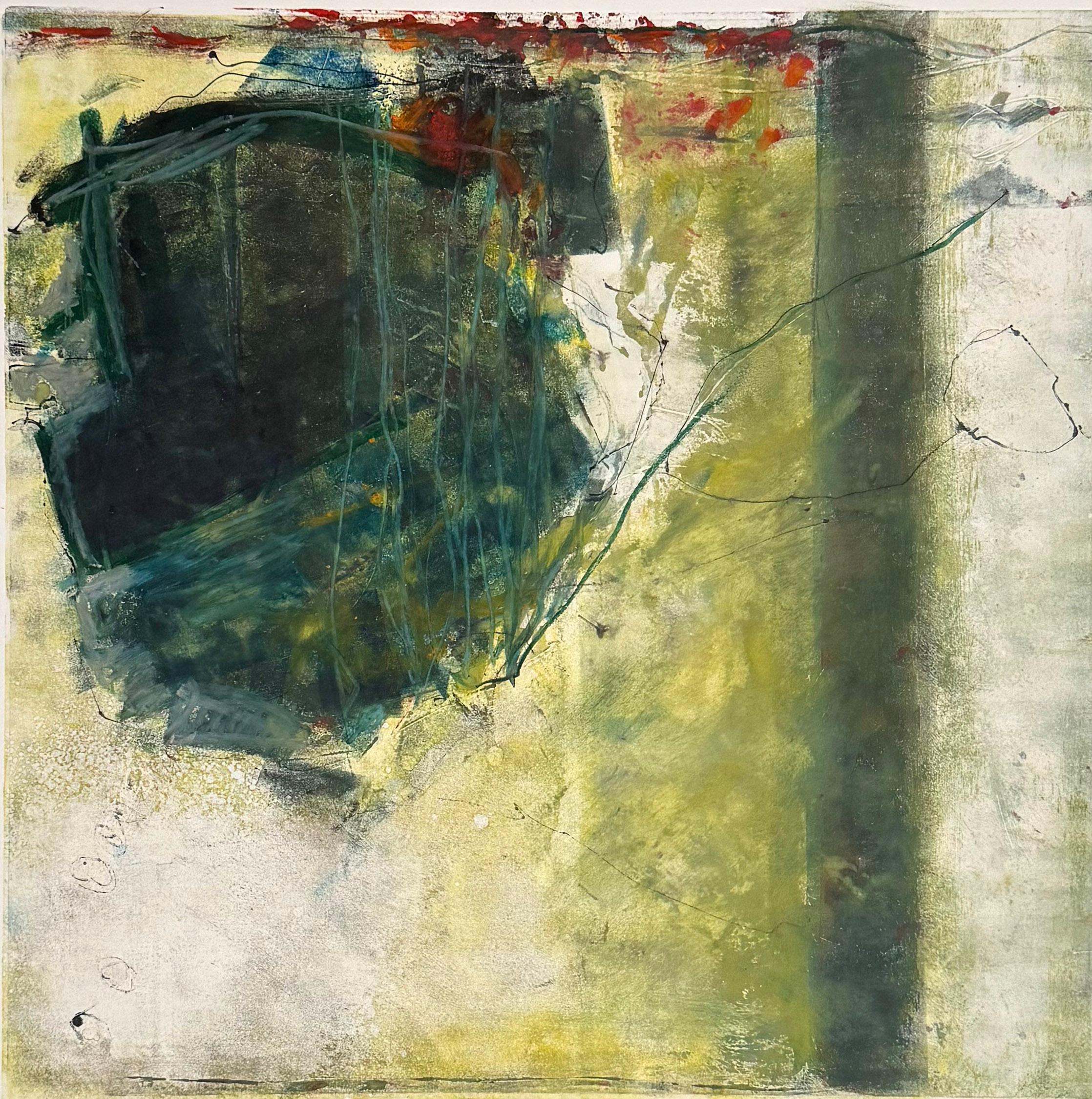 Unique monotype, signed and numbered 1/1.

Artist Robert Roach lived in Santa Fe, New Mexico.  His one-of-a-kind, abstract monoprints were inspired by the landscape, climate and light of the American Southwest.  He has been shown in a number of