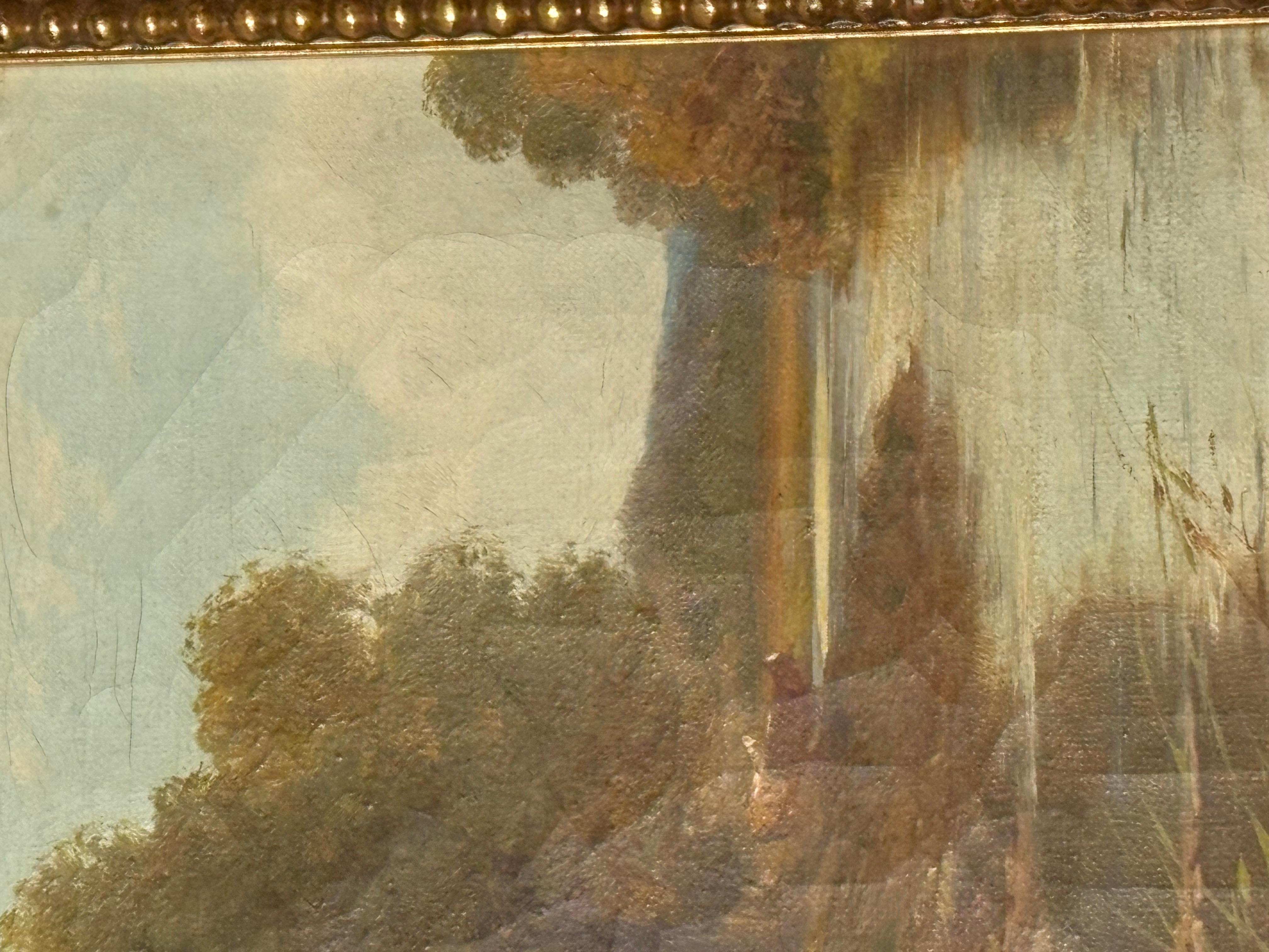 Robert Robin Fenson Pittura a olio su tela originale 1906. In buone condizioni, misure 15x13