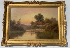 Viktorianische englische Cottage-Landschaft aus dem 19. Jahrhundert