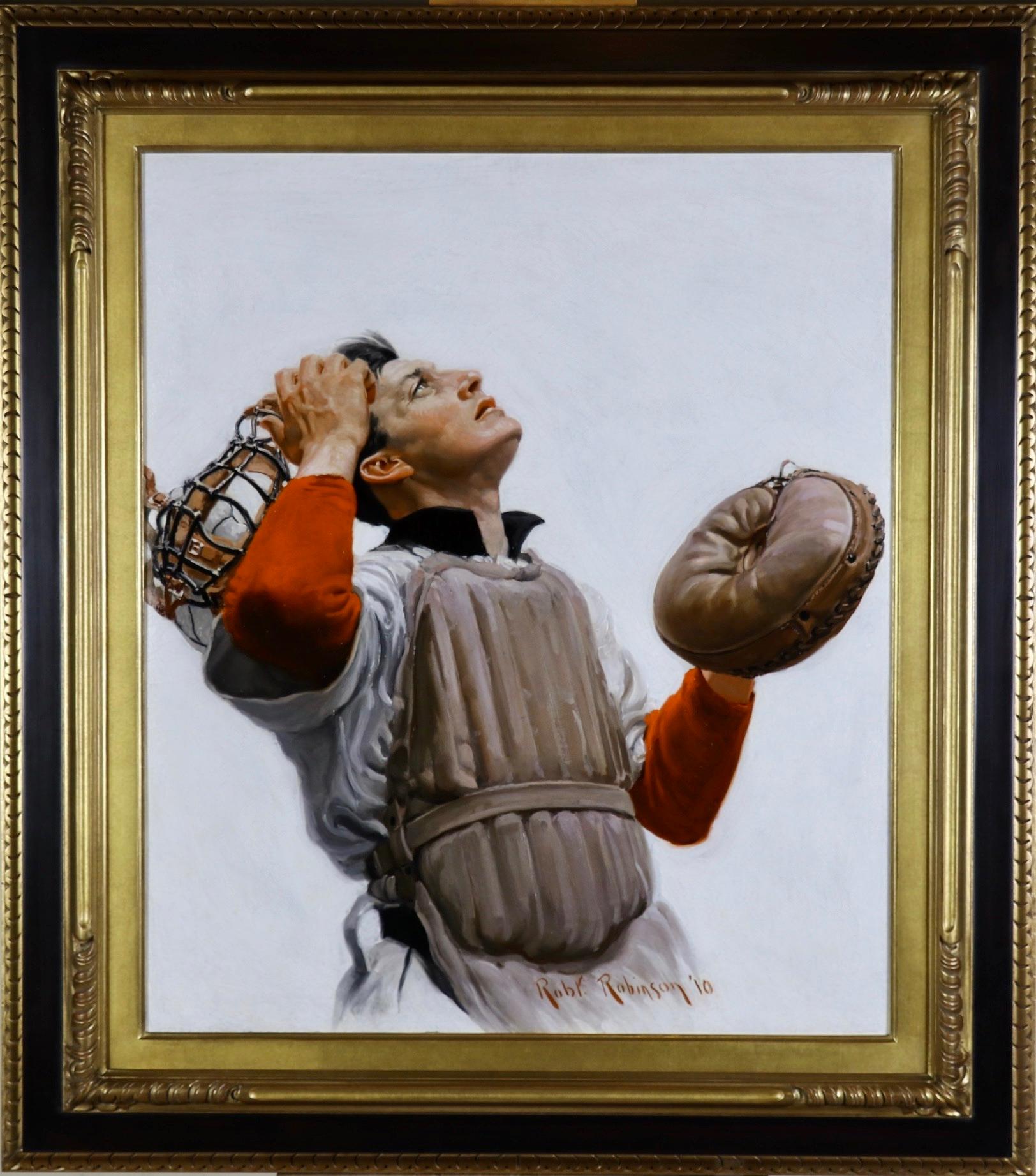 Baseball Catcher, Post Cover - Painting by Robert Robinson