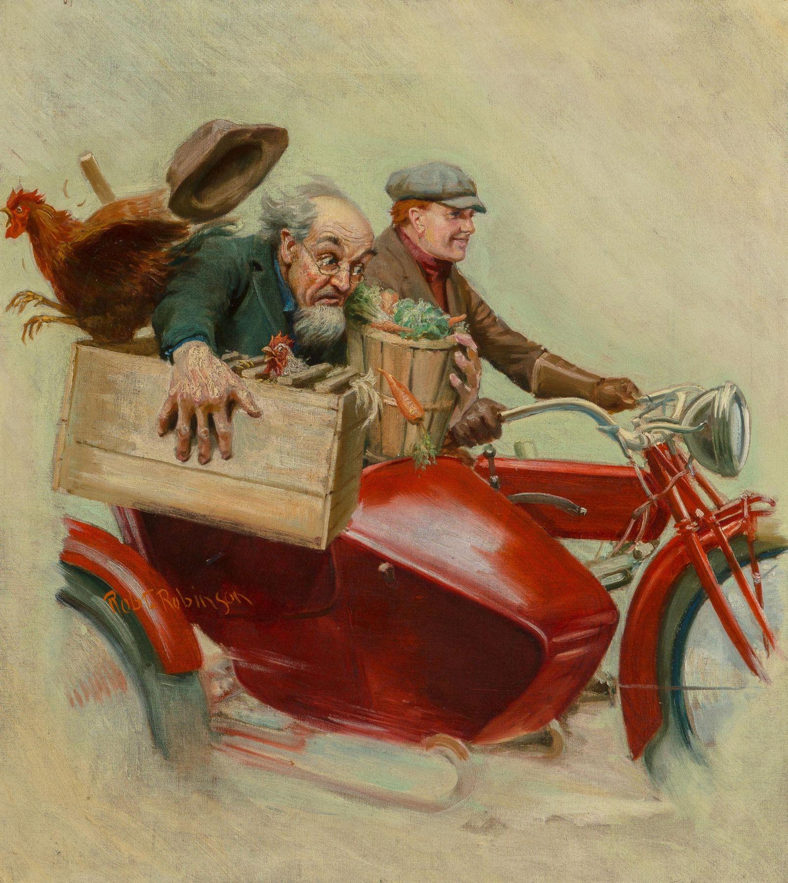 Figurative Painting di Robert Robinson - Pubblicità del trasporto rapido