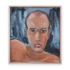 "Self Portrait" Blue and Brown Abstract Impressionist Artist Self Portrait