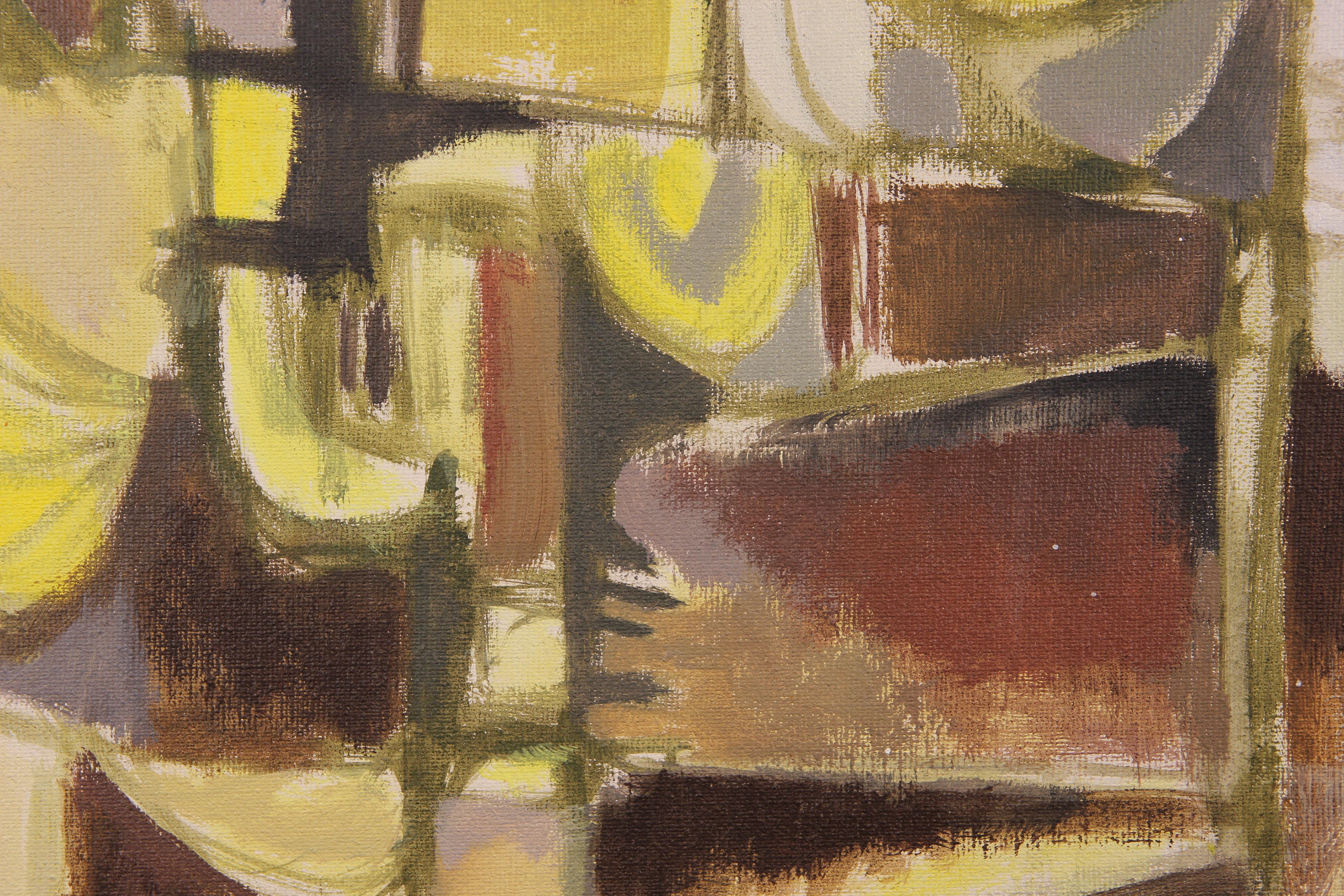 Yellow Tonal Cubist Abstract Landscape 1