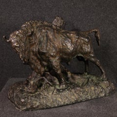 sculpture animalière en bronze du 19e siècle signée Robert Romanovich Bach, 1897