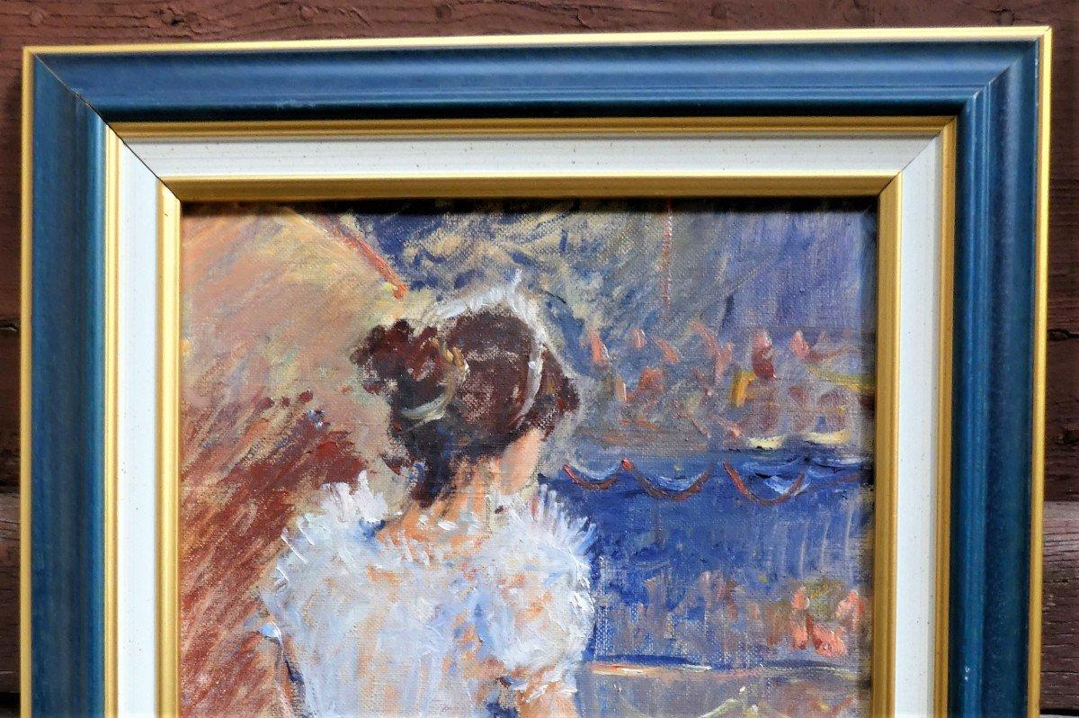 quadro impressionista donna al bar