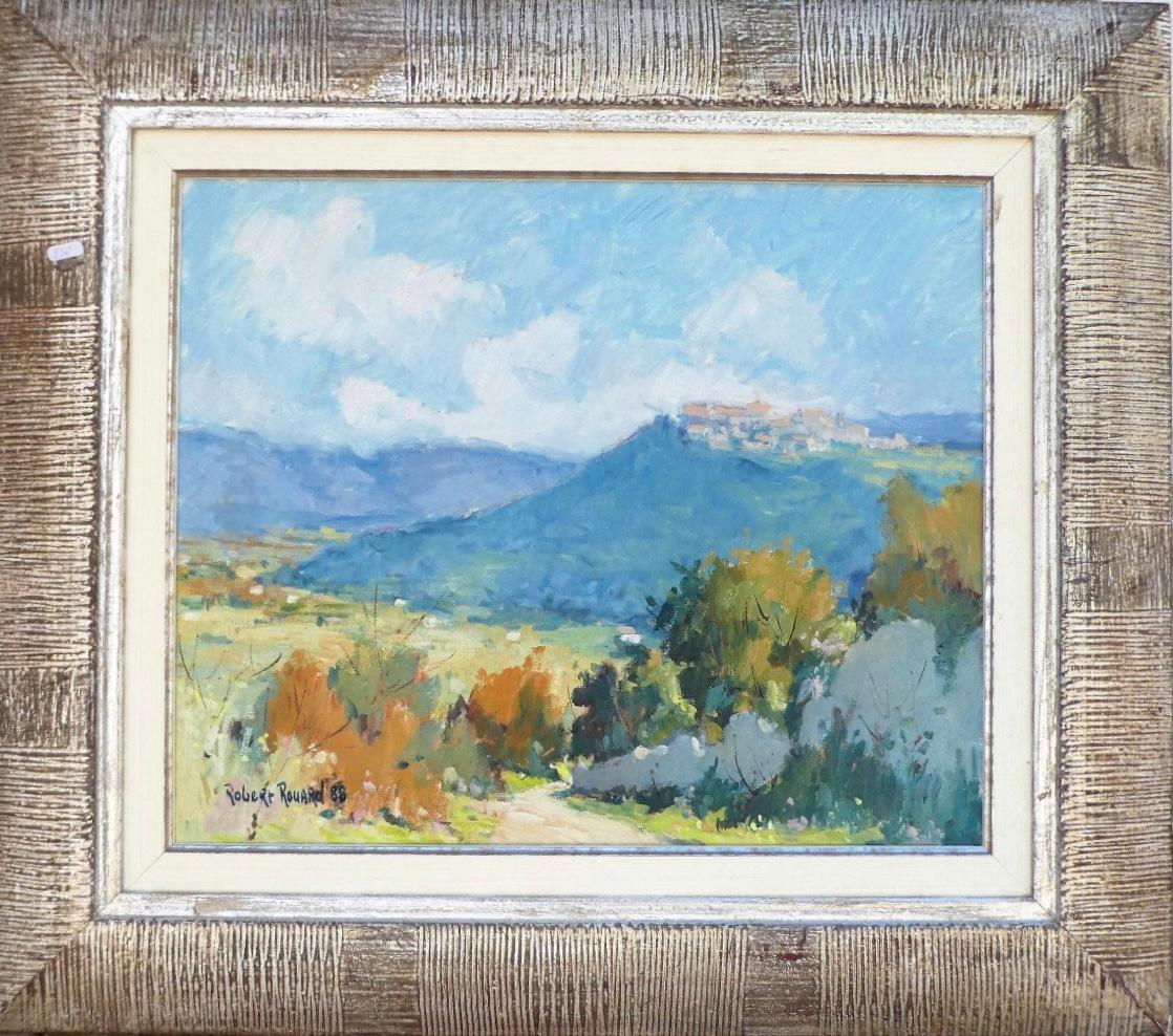 Landscape in the South of France, original oil on canvas by Robert Rouard For Sale 1