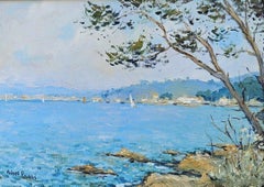Veduta del mare, Olio originale su tela, Artista francese, Impressionista