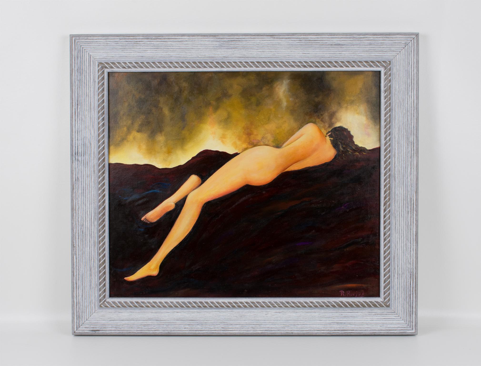Lying Nude Study Oil Painting by Robert Roujas For Sale 8