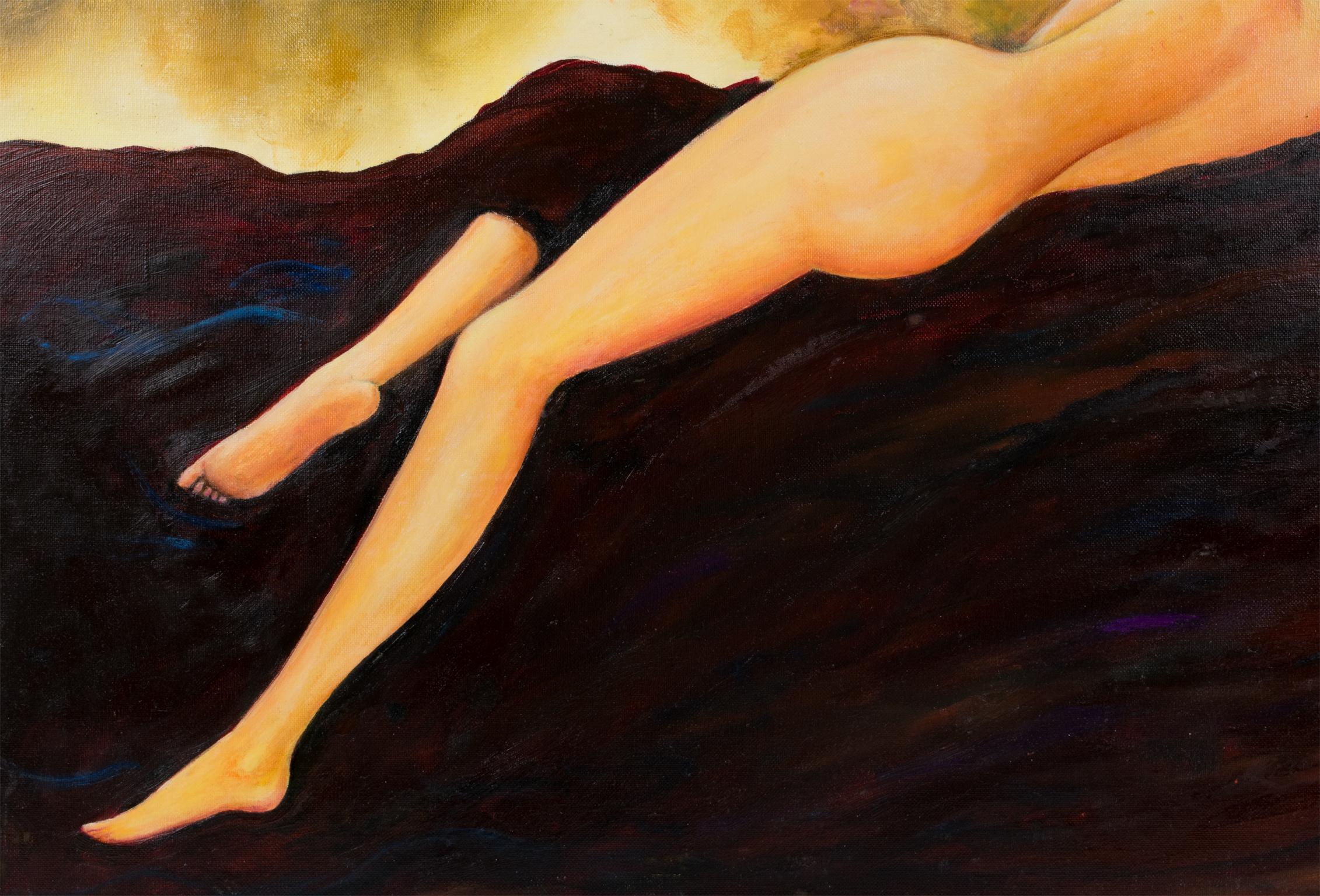 Étude de nu allongé Peinture à l'huile de Robert The Roujas en vente 3