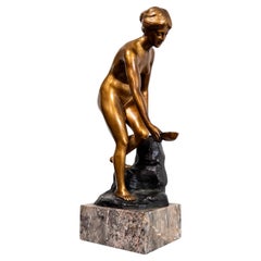 Sculpture en bronze de Robert Thete An der Quelle - vers 1920