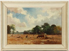 Robert Russell MacNee (1866-1952) - Scottish Oil, Tattie Gatherers, Invercannie