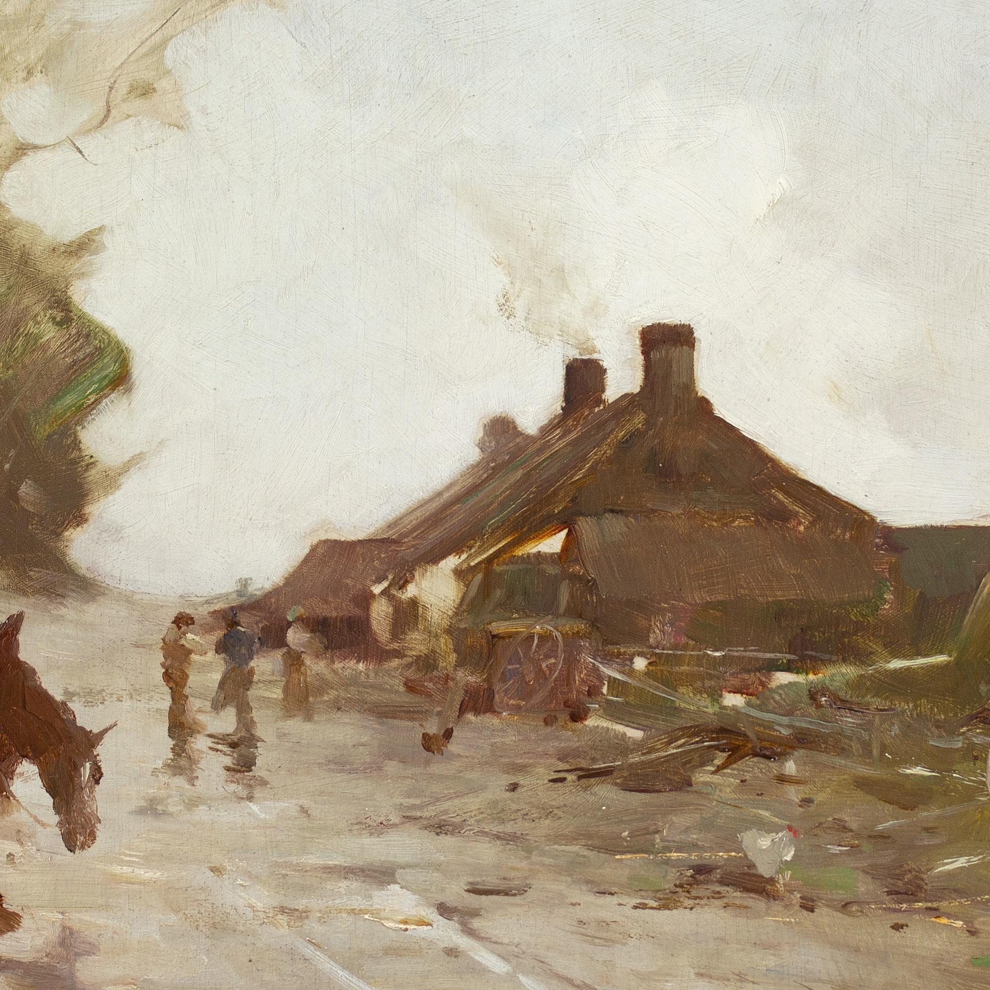 Robert Russell Macnee, Paesaggio con fattoria, binario e cavalli in vendita 5