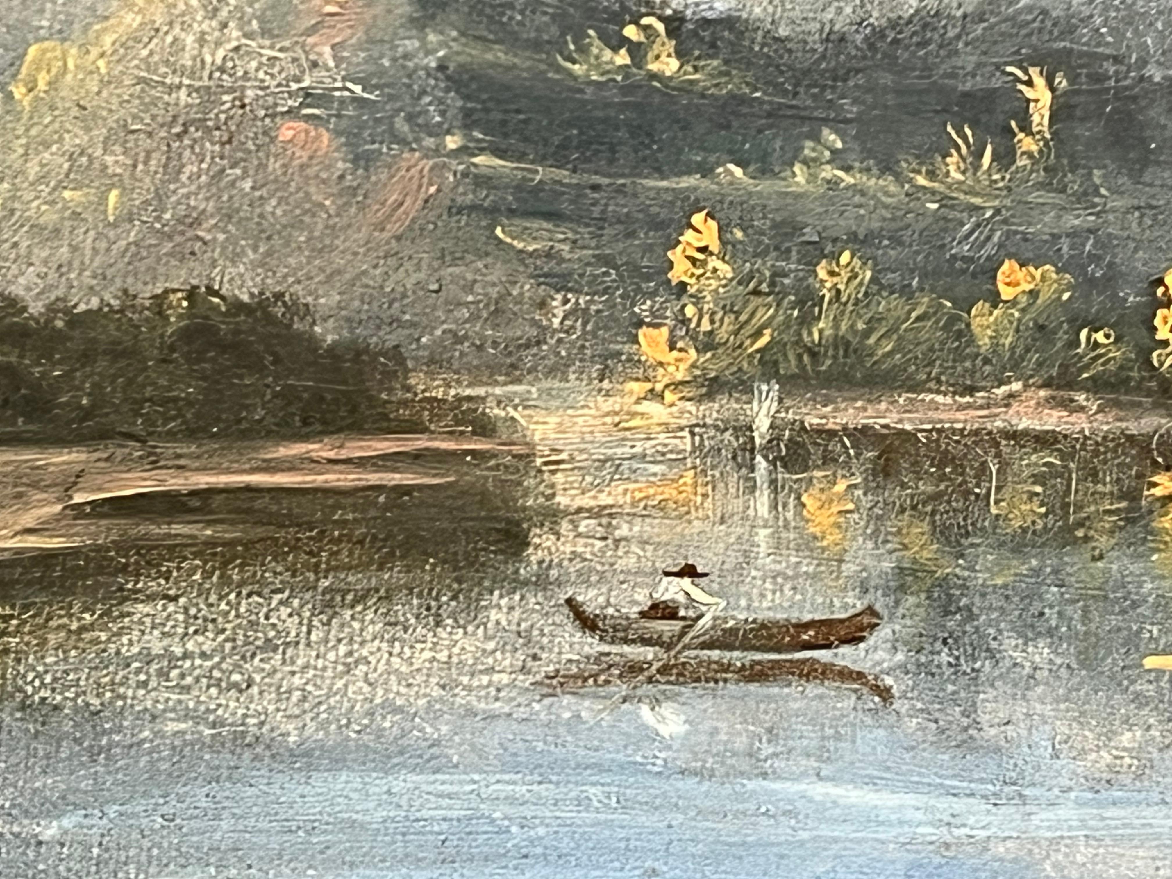 Südstaatliche Landschaft, Ölgemälde der Hudson River School (Braun), Landscape Painting, von Robert S. Duncanson