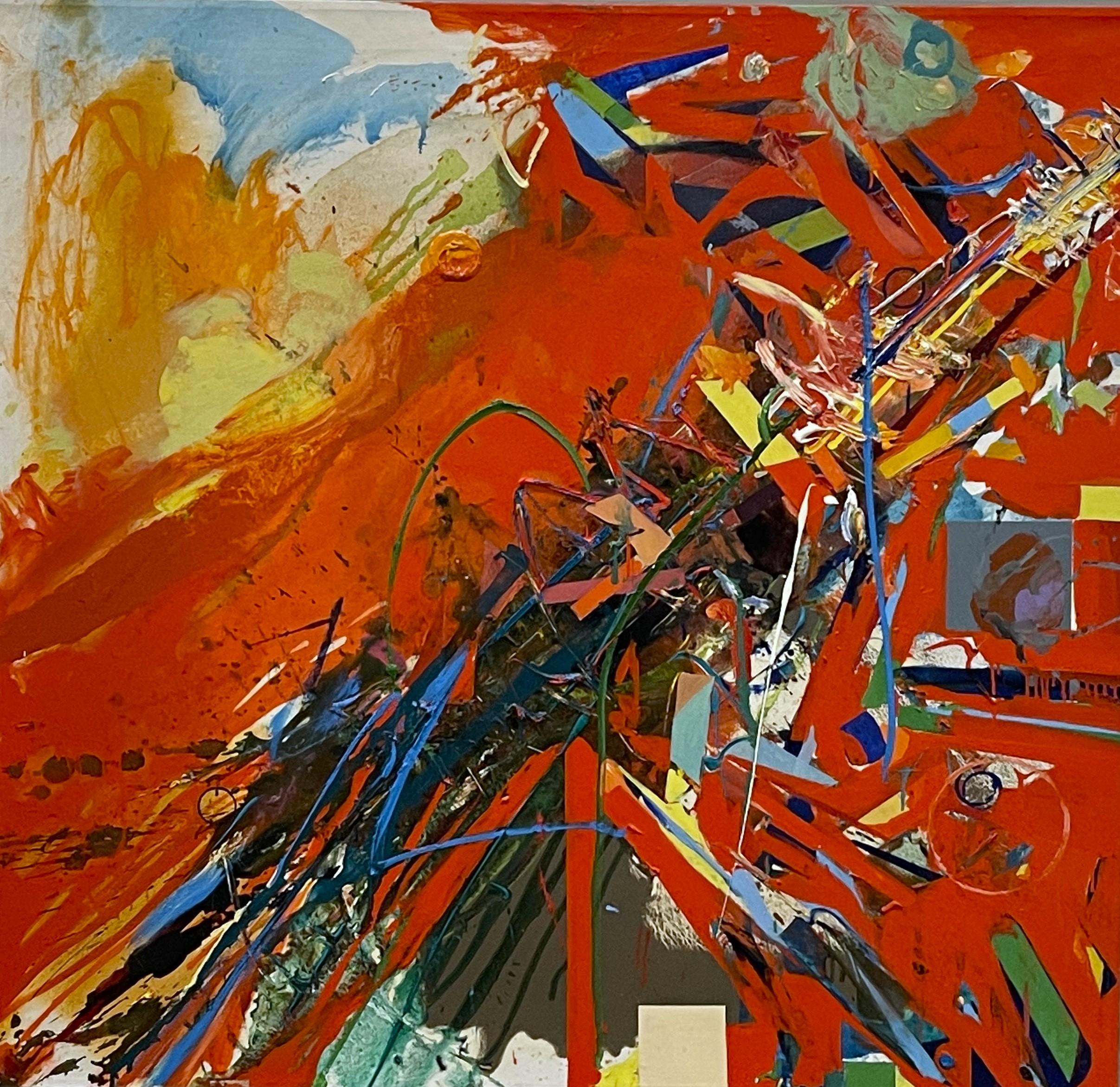 Robert S. Neuman Abstract Painting - Untitled (Falling Tower)
