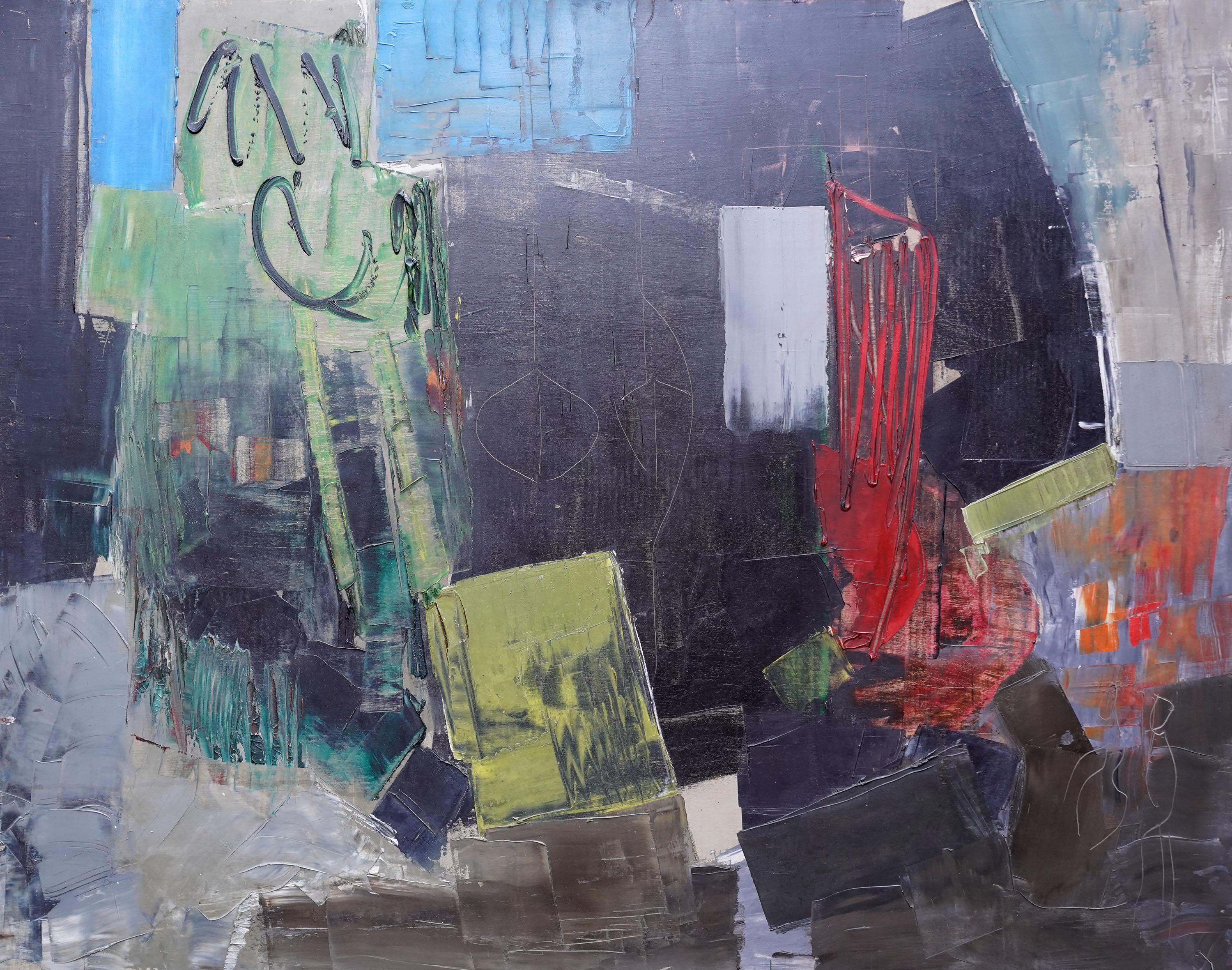 Seaport 1 1957 - British Arte abstracto Pintura al óleo Artista de Suffolk en venta 11