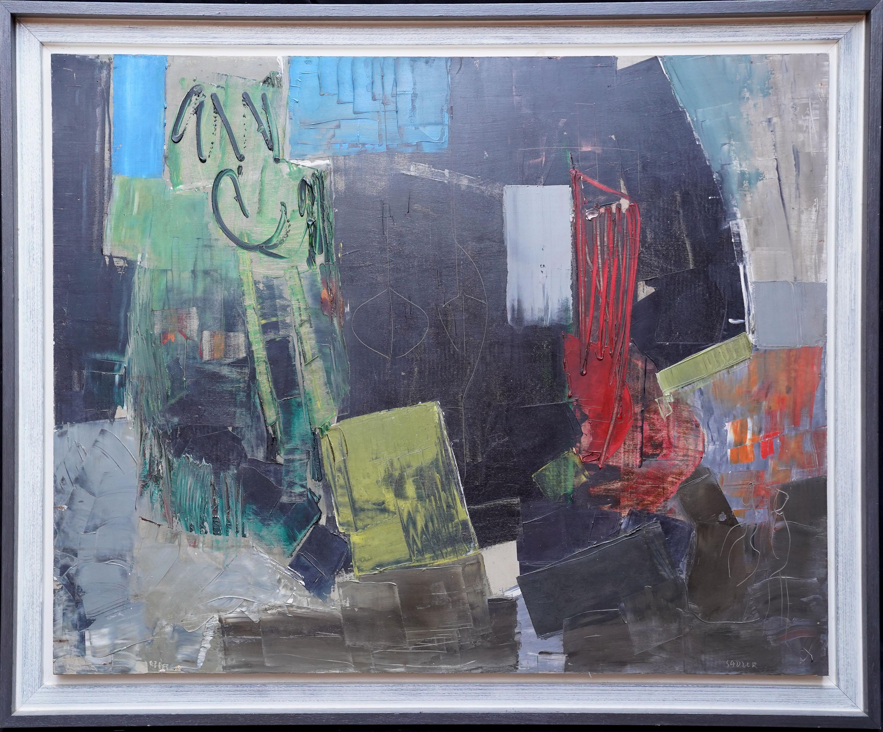 Seaport 1 1957 - British Arte abstracto Pintura al óleo Artista de Suffolk en venta 12