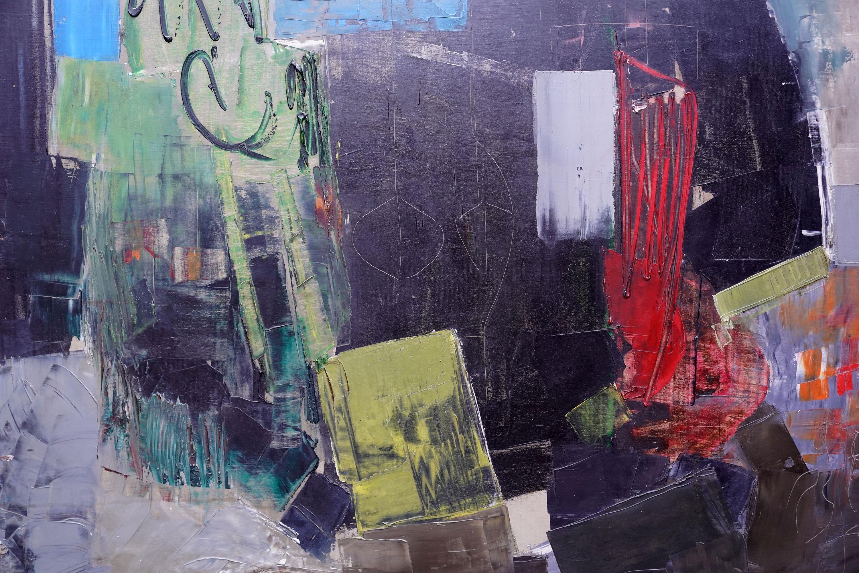 Seaport 1 1957 - British Arte abstracto Pintura al óleo Artista de Suffolk - Painting Abstracto de Robert Sadler