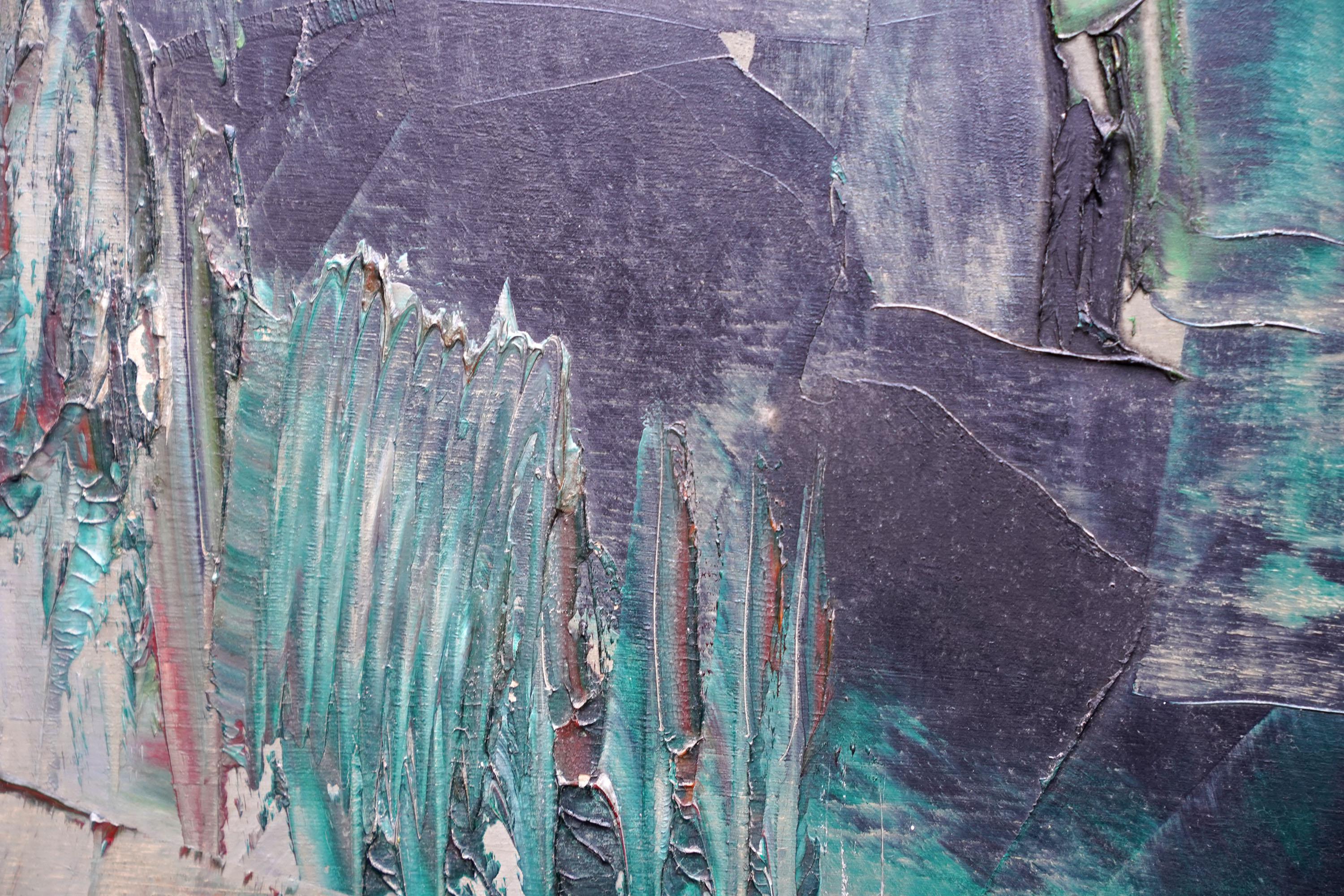 Seaport 1 1957 - British Arte abstracto Pintura al óleo Artista de Suffolk en venta 3