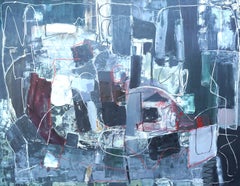 Souvenir 1958 - British fifties abstract art oil painting Suffolk artist