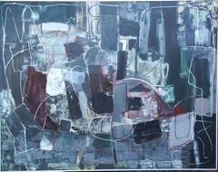 Souvenir 1958 - British fifties abstract art oil painting Suffolk artist