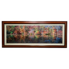 Robert Salisbury Knight Fotografia panoramica, "Riflessi del lago d'autunno", con cornice