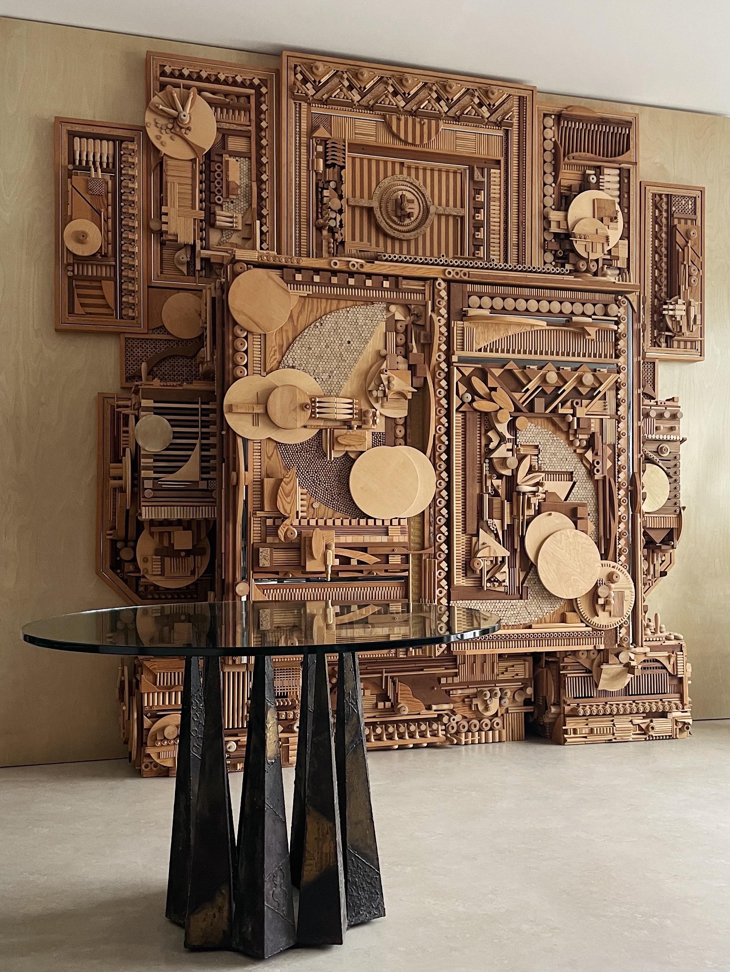 Armoire monumentale américaine en bois abstrait assemblage Robert Salleroli  en vente 4