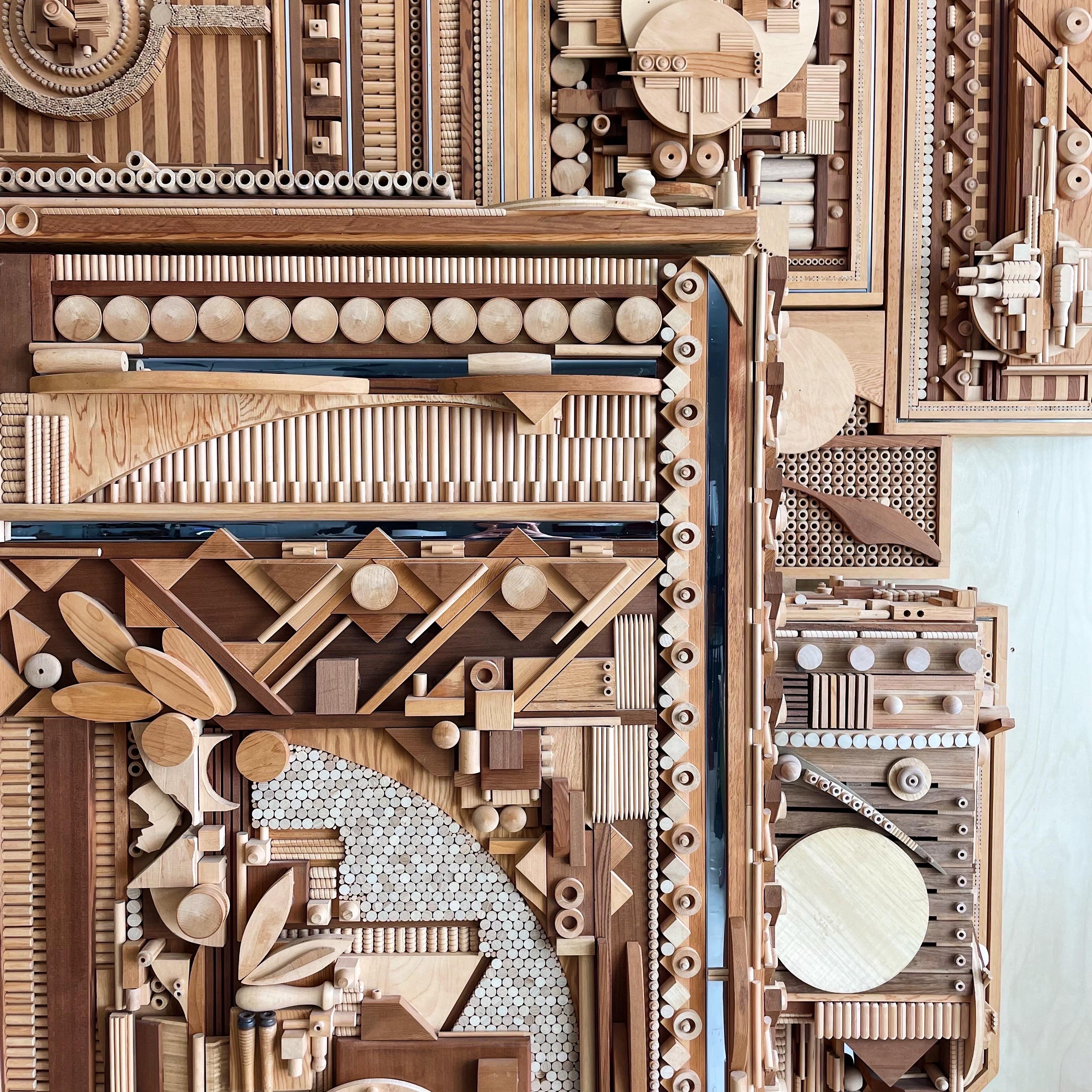 Robert Salleroli Amerikanischer Monumentaler Schrank aus abstraktem Holz (amerikanisch) im Angebot