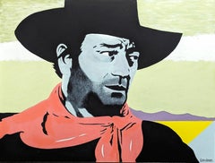 "Un homme doit faire ce qui est juste" Peinture contemporaine du portrait de John Wayne