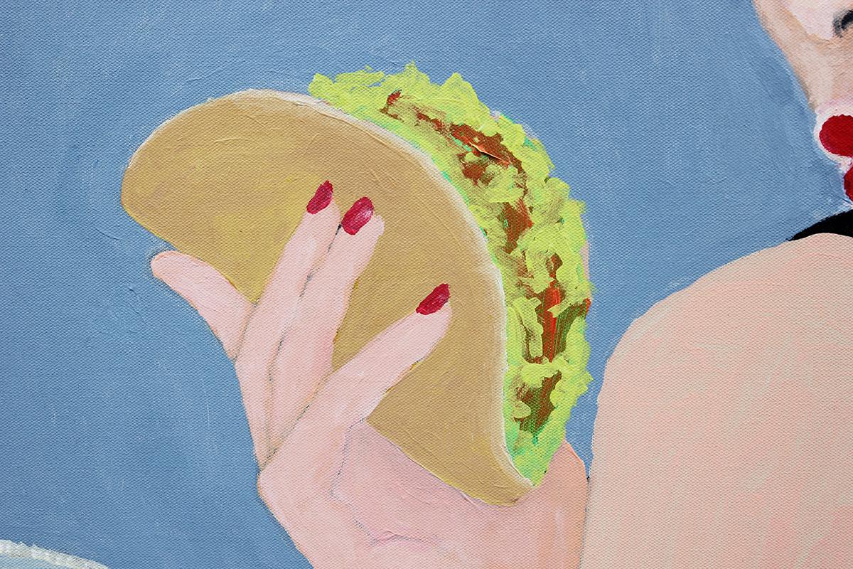Contemporary Breakfast At Torchy's Tacos Audrey Hepburn Pop Art Portrait 2