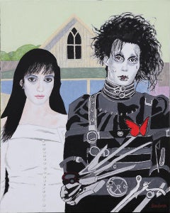 Edward Scissorhands Pop Art - Art contemporain aux tons pastel de style gothique américain