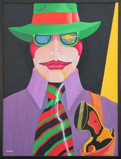 "The Blackhand", colorato ritratto astratto di un uomo in stile pop art moderno