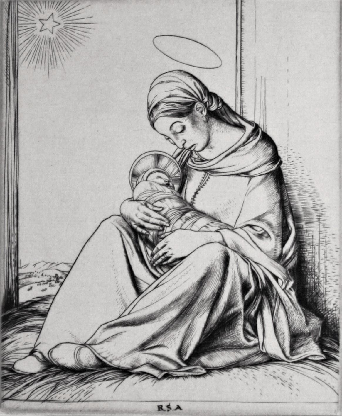 Robert Sargent Austin, R.A., P.R.E., P.R.W.S. Figurative Print – Bethlehem.