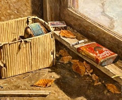 Vintage Americana Oil Painting, "Paper Box" Robert Sarsony, ACA Gallery