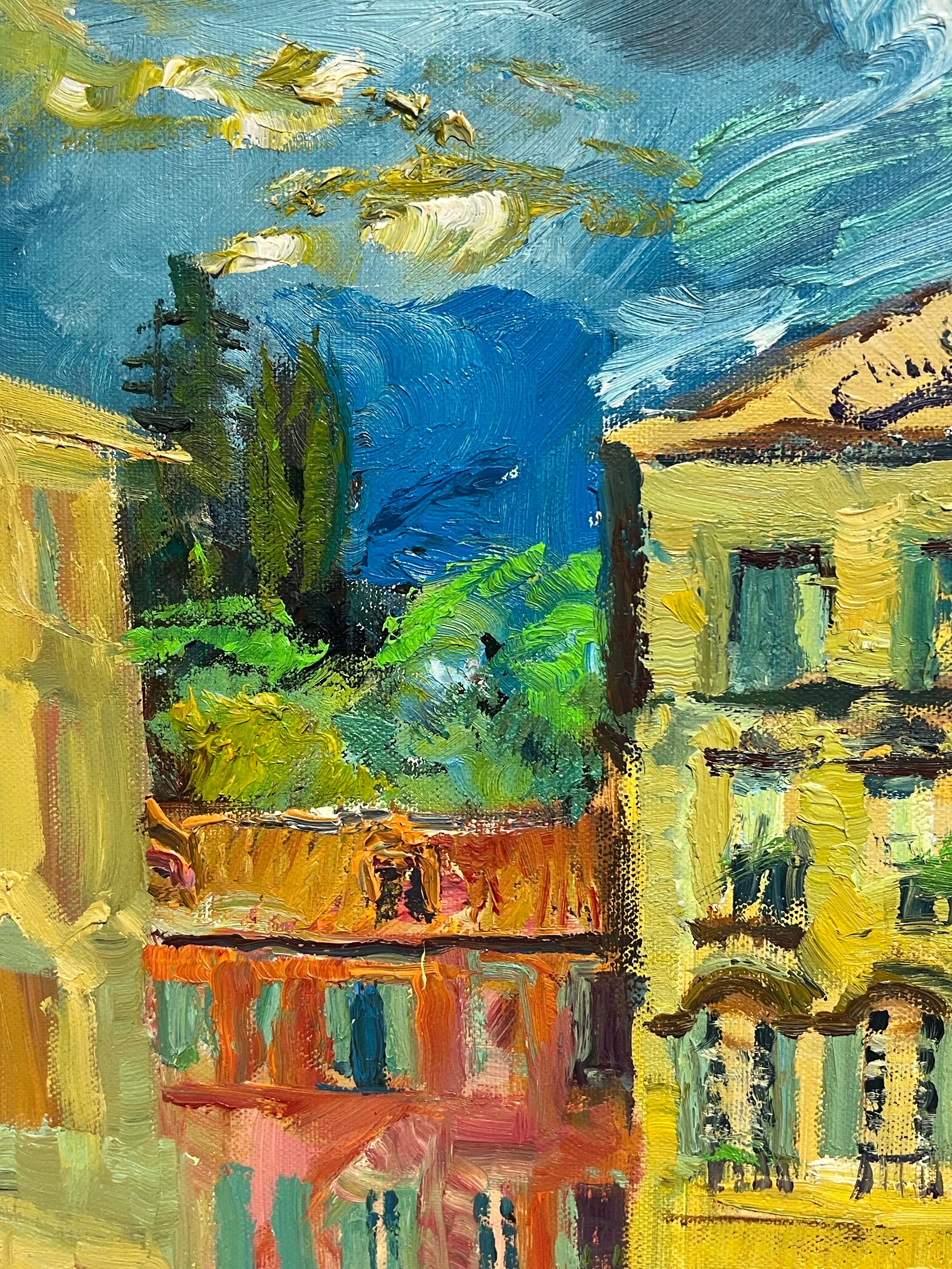 Nizzaer Markt
von Robert Savary (Französisch 1920-2000)
signiert unten rechts
Ölgemälde auf Leinwand, ungerahmt
Leinwand: 19,75 x 19,75 Zoll

Hervorragendes post-impressionistisches Ölgemälde des sehr bekannten und gesuchten französischen Malers