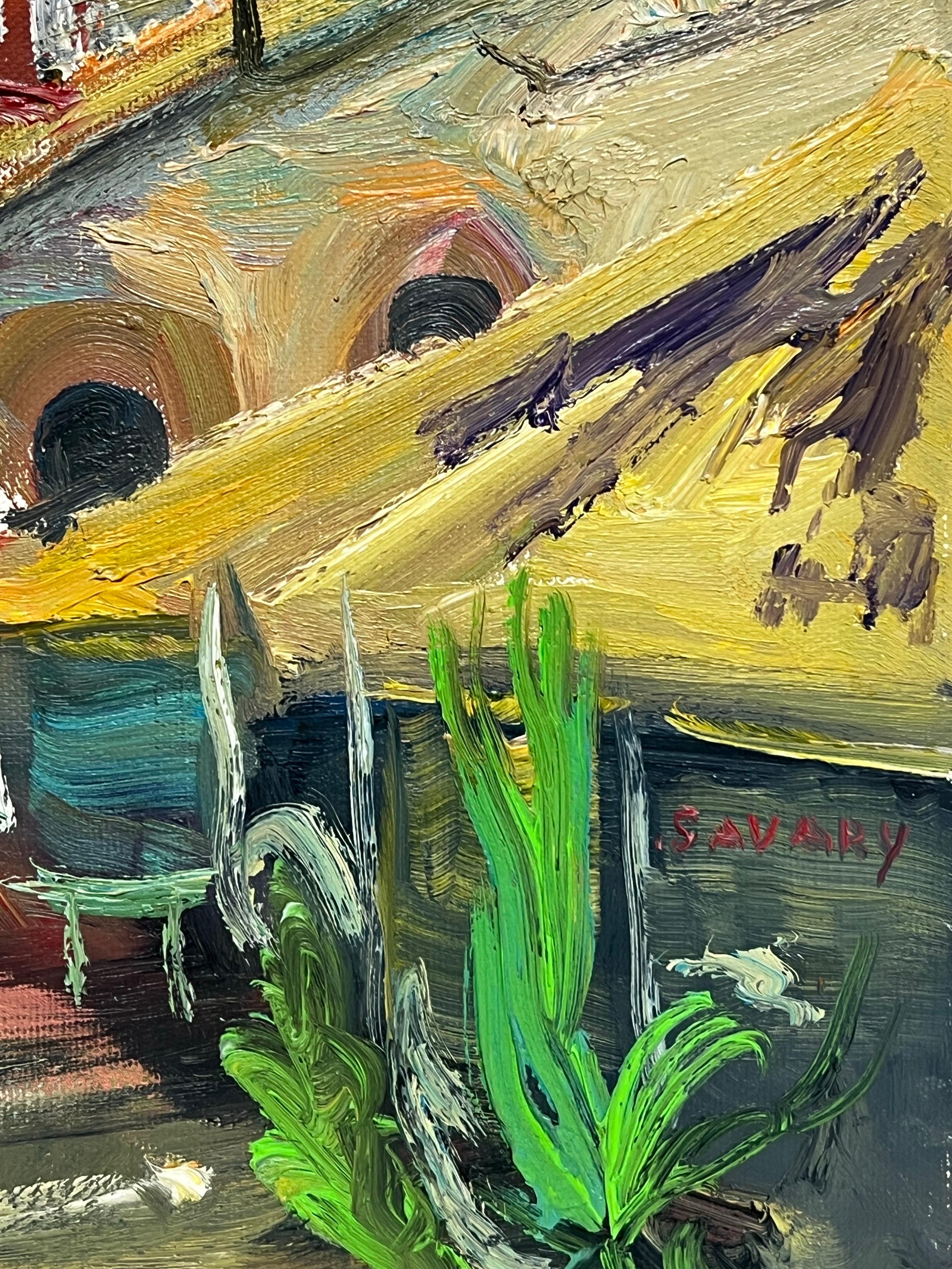 Cours Saleya Nizza Markt Altstadt signiert Original vibrierende Ölgemälde im Angebot 3