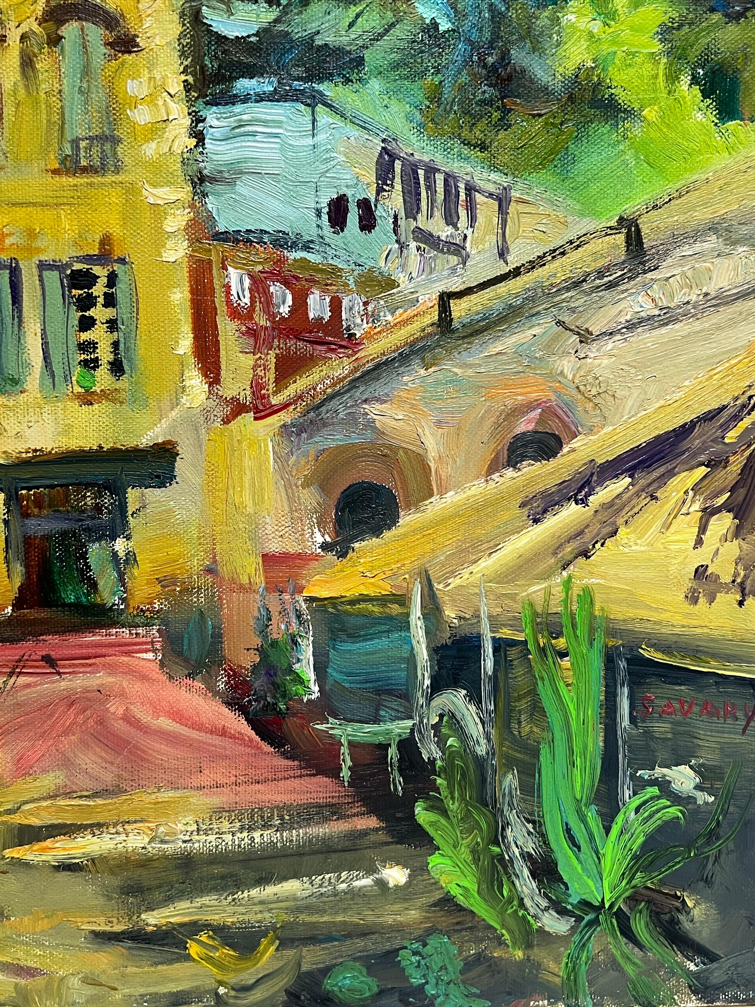 Cours Saleya Nizza Markt Altstadt signiert Original vibrierende Ölgemälde im Angebot 4