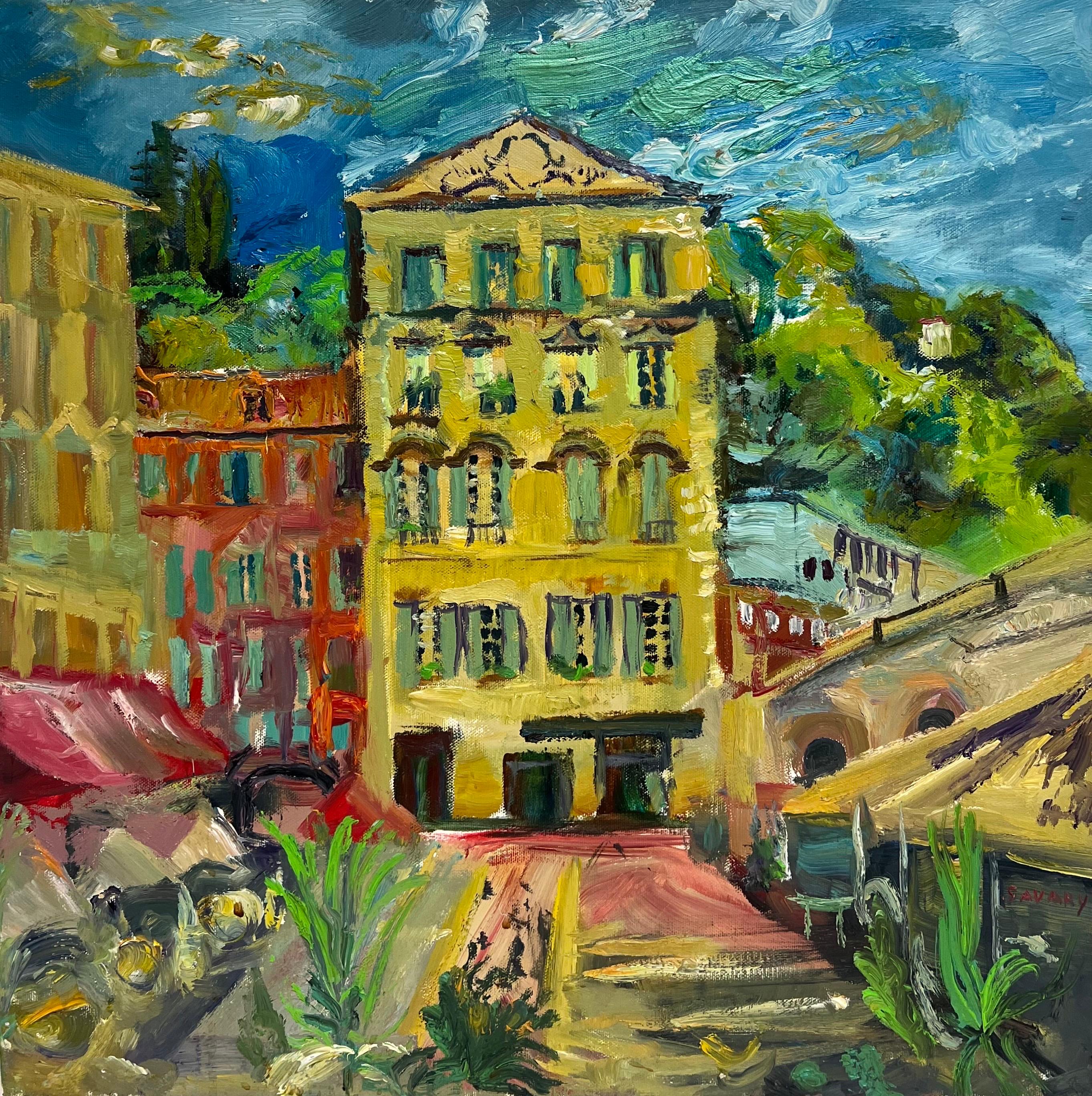 Cours Saleya Nice Market Old Town Signed Original Vibrant Oil Painting