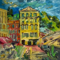 Cours Saleya Nice Market Old Town Signed Original Vibrant Oil Painting