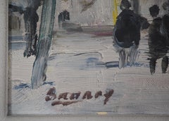 Parigi: neve sull'Atelier A di Montmartre - Olio su tela originale, firmato