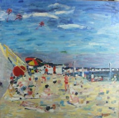 Plage - Beach, '50s - Oil on canvas, 65x65 cm