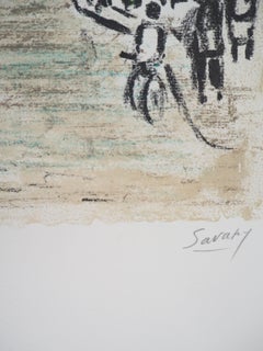 Paris : Near Canal Saint Martin - Original Lithograph, Handsigned