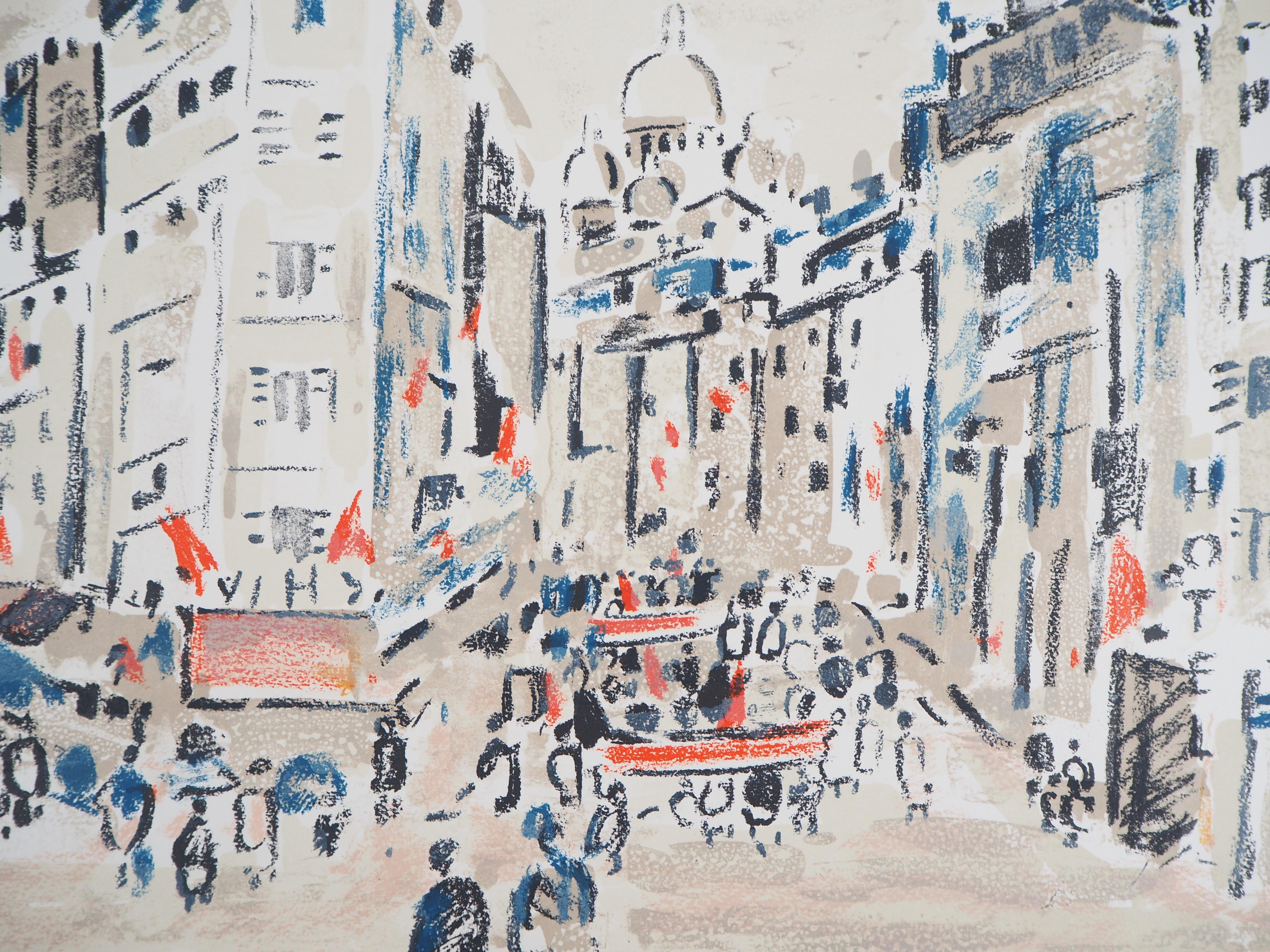 Paris : On the Way to Montmartre - Original Lithograph, Handsigned - Modern Print by Robert Savary