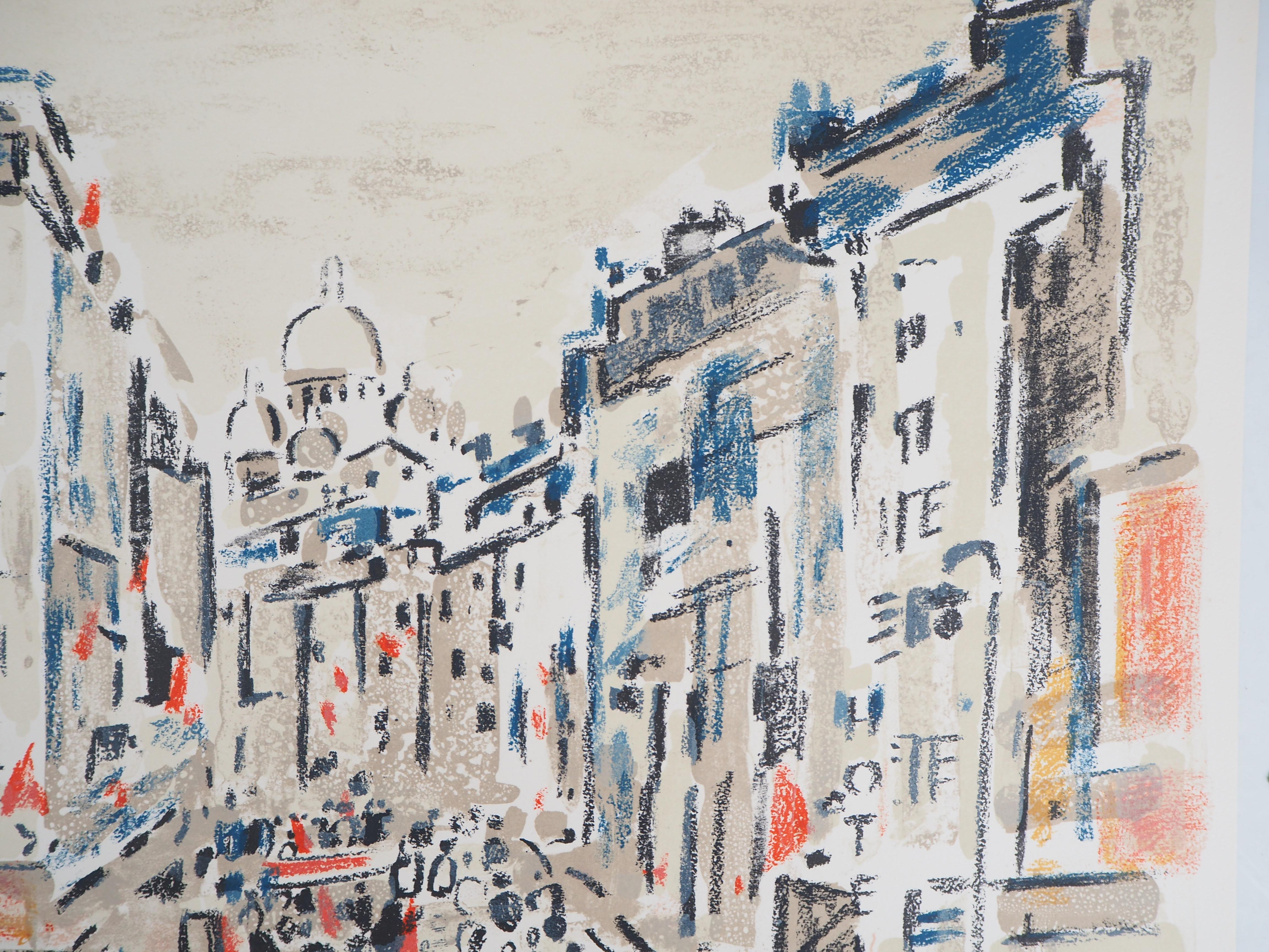 Robert SAVARY
Paris : On the Way to Montmartre, 1969

Original lithograph (Mourlot workshop)
Handsigned in pencil
On Arches vellum 37 x 58 cm (c. 16 x 23 in)

Excellent condition