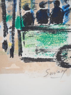 Paris : Street Market - Original Lithograph, Handsigned