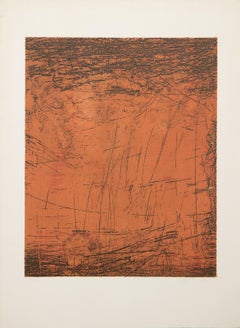 Surface Warn, eau-forte expressionniste abstraite de Robert Savoie