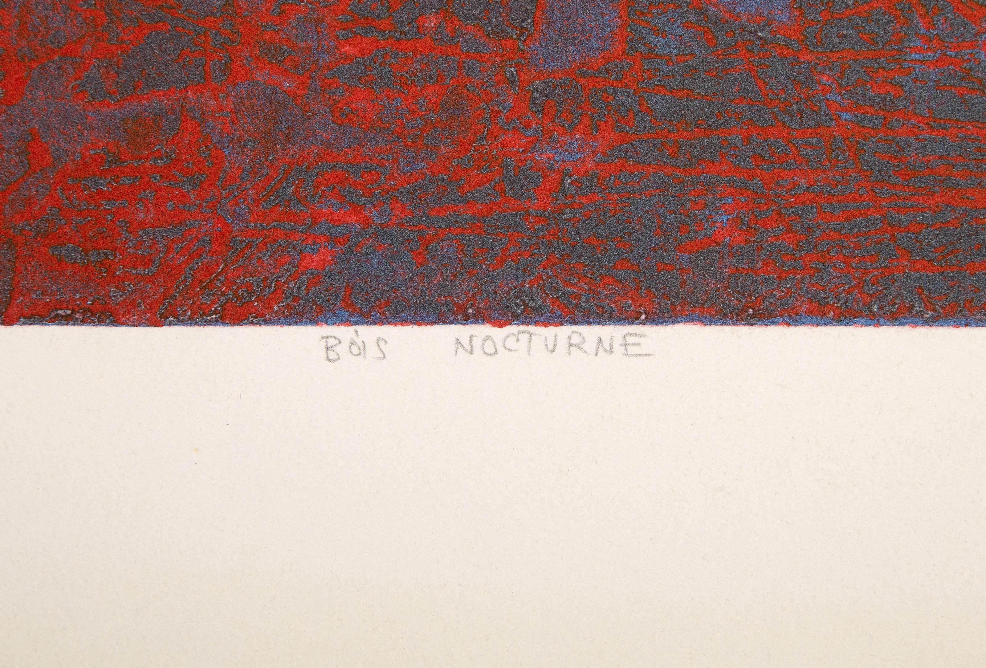 Bois Nocturne, Abstract Expressionist Etching by Robert Savoie For Sale 3