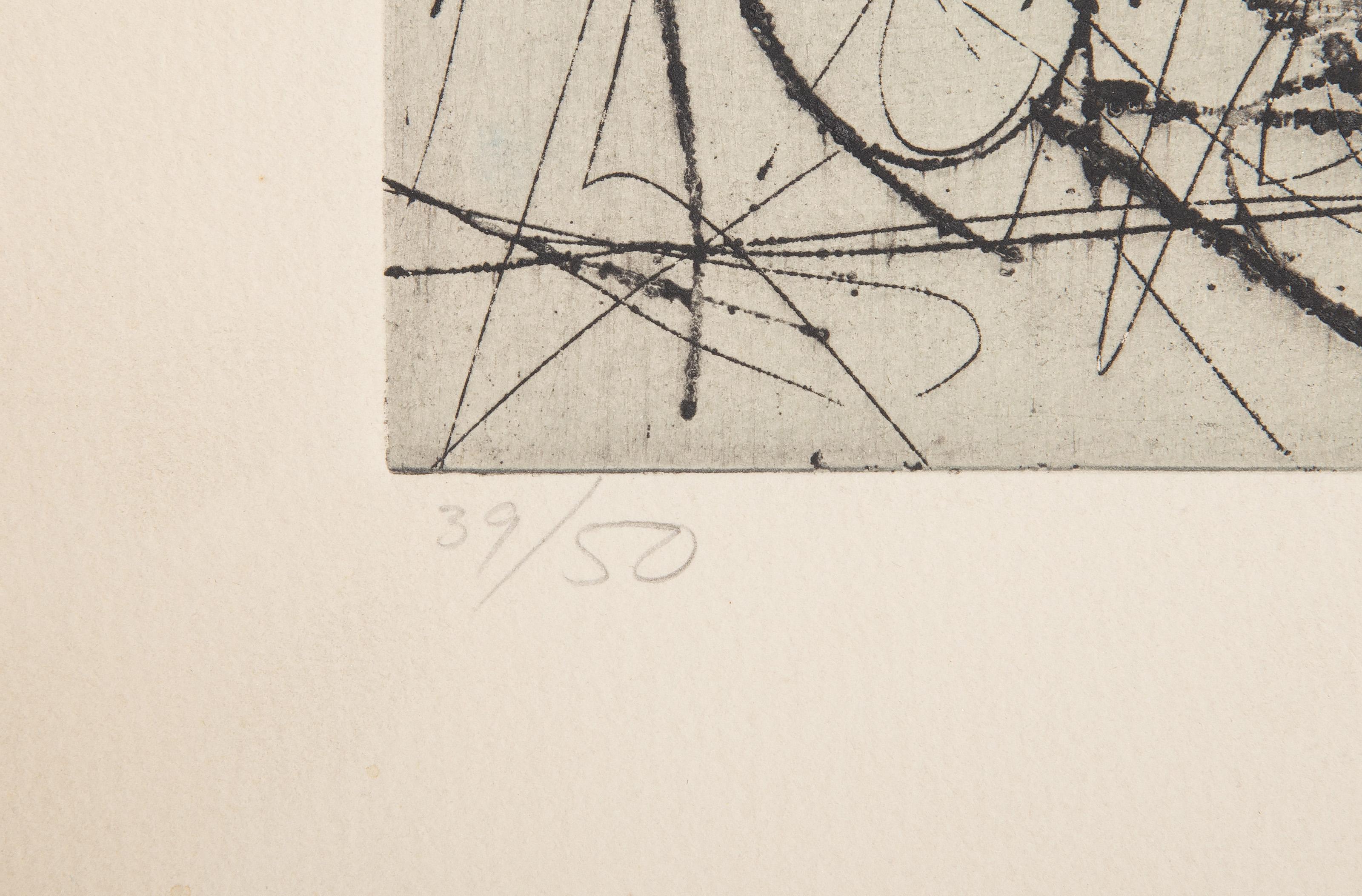 Graffiti, Abstract Expressionist Etching by Robert Savoie For Sale 1
