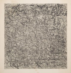Vintage Graffiti, Abstract Expressionist Etching by Robert Savoie