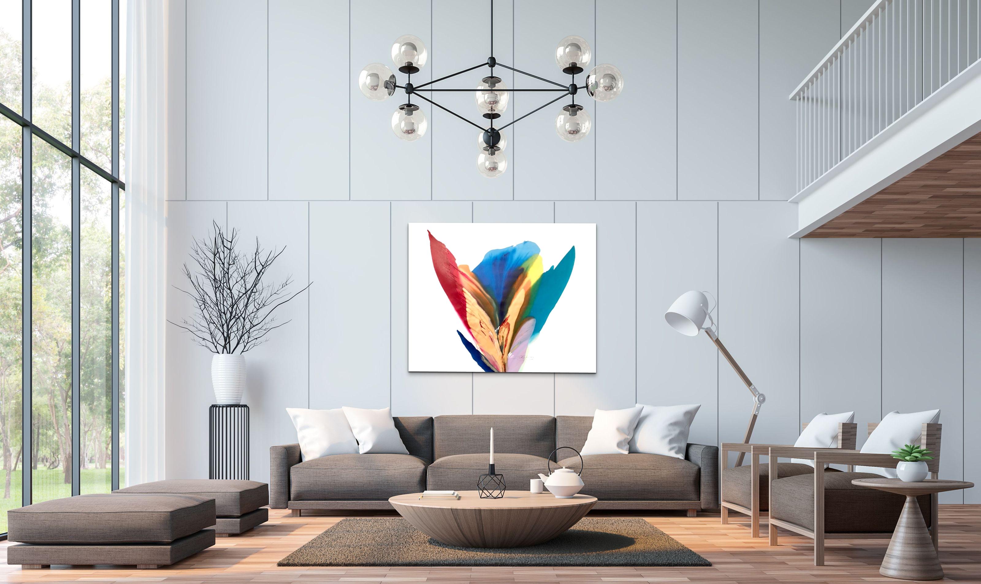 Blu, Rosso, Oro Rio De Colores', Pittura astratta originale, 2021 - Painting di Robert Schoenfeld